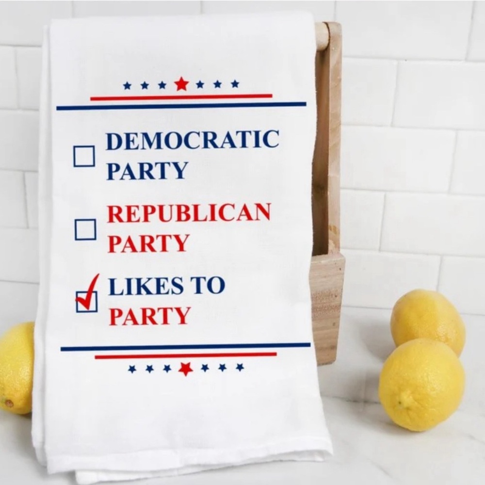 Vote! Likes to Party Kitchen Towel